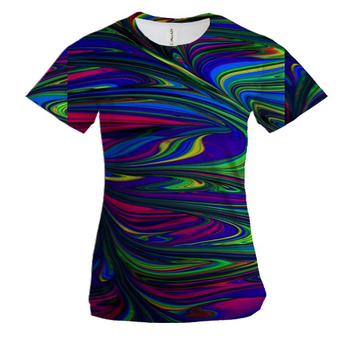 Жіноча 3D футболка Rainbow abstraction 3