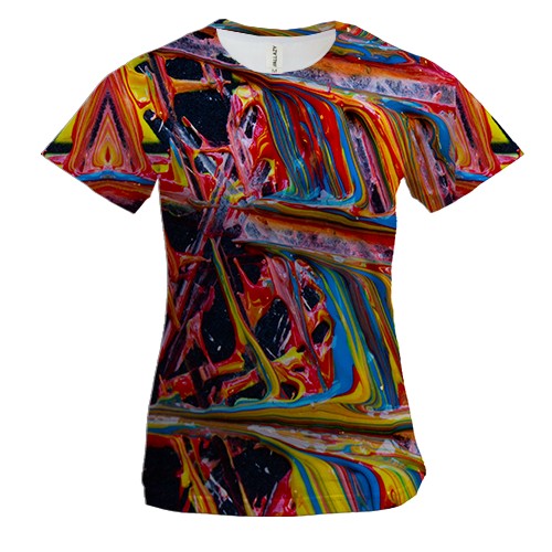 Женская 3D футболка Multicolor abstraction 3