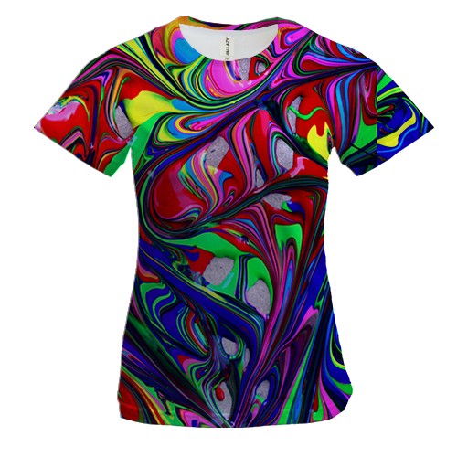 Жіноча 3D футболка Multicolor abstraction