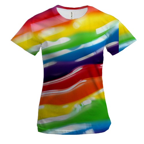 Женская 3D футболка Rainbow stripes