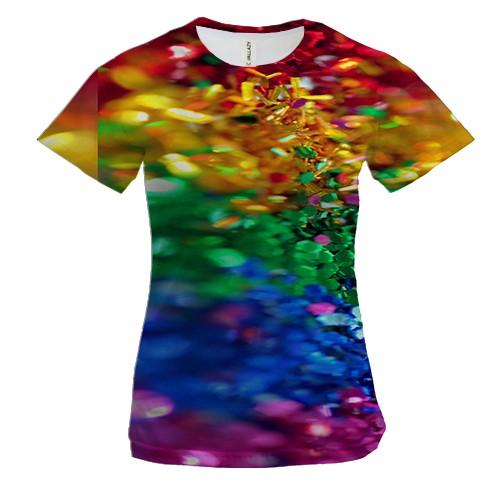 Женская 3D футболка Rainbow sequins