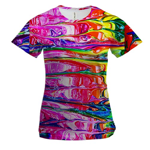 Женская 3D футболка Rainbow abstraction