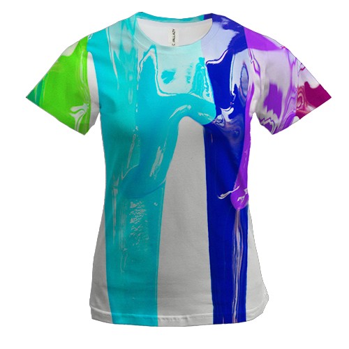 Жіноча 3D футболка Rainbow streaks