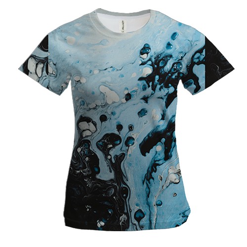 Жіноча 3D футболка Абстракція розводи фарби. 27