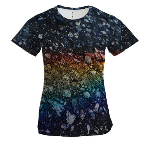 Женская 3D футболка Rainbow drops