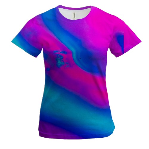Жіноча 3D футболка Neon streaks