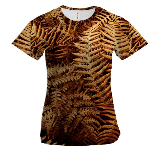 Жіноча 3D футболка Yellow leaves pattern