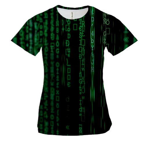Женская 3D футболка Matrix pattern
