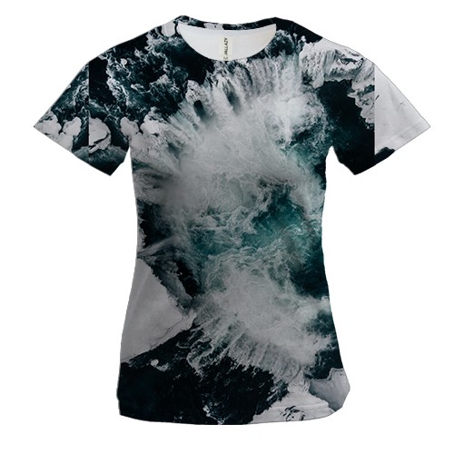 Женская 3D футболка Ice Abyss