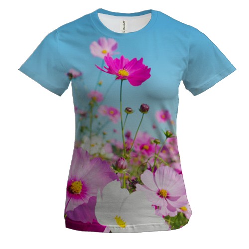 Жіноча 3D футболка з польовими квітами