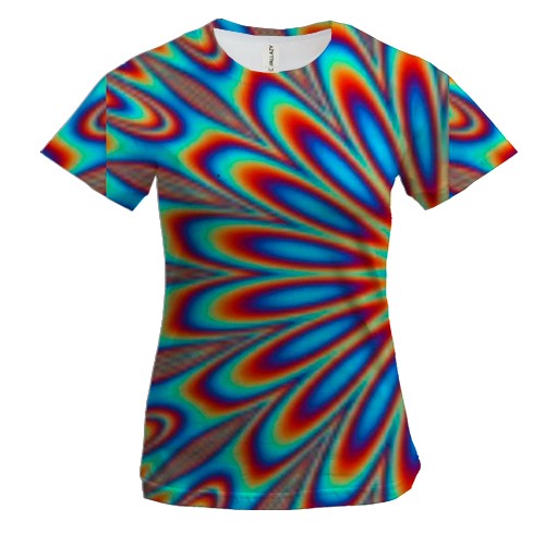 Женская 3D футболка Rainbow optical illusion