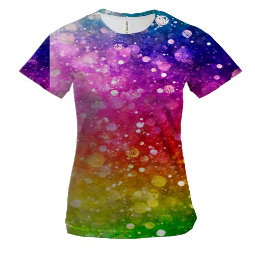 Женская 3D футболка Rainbow pattern.