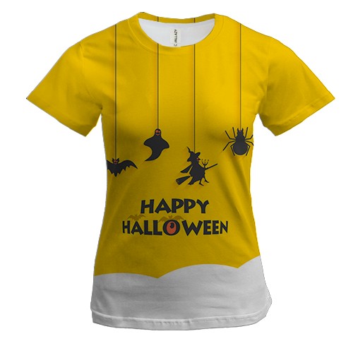 Женская 3D футболка Happy Halloween 3