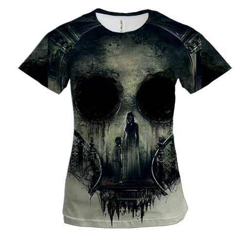 Женская 3D футболка Skull of mystic
