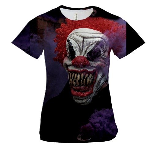 Женская 3D футболка Halloween clown art 2