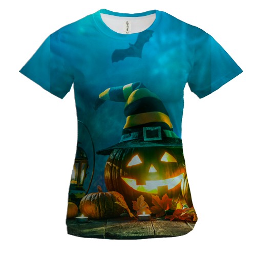 Женская 3D футболка Halloween art Screaming man