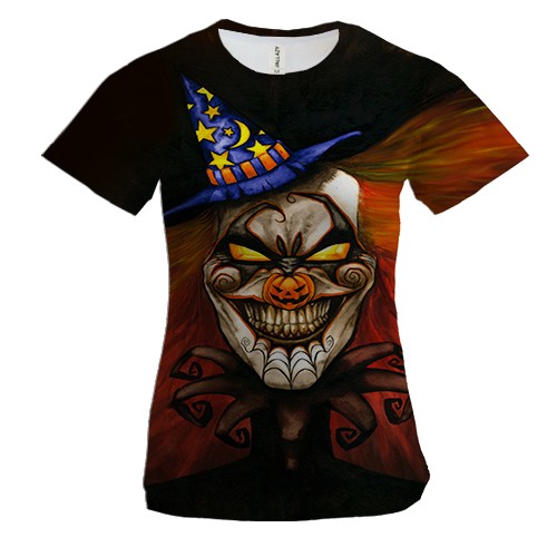 Жіноча 3D футболка Halloween clown art