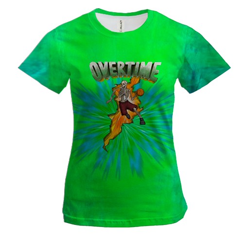 Женская 3D футболка Скелет-баскетболист