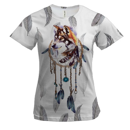 Жіноча 3D футболка з арт собакою