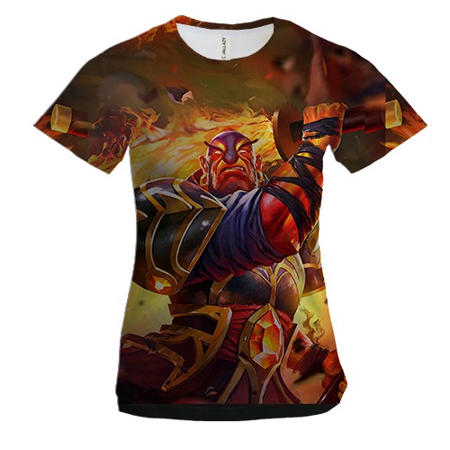 Жіноча 3D футболка Вогняний воїн