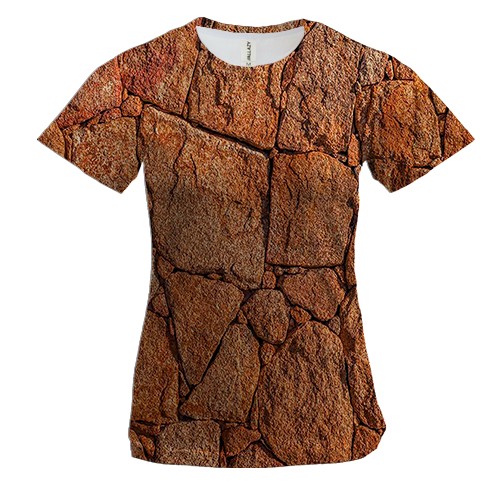 Женская 3D футболка Каменная стена