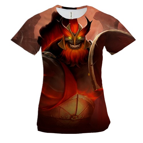 Женская 3D футболка Воин с рыжей бородой