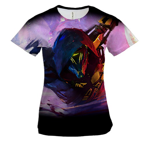 Женская 3D футболка Робот с капюшоном