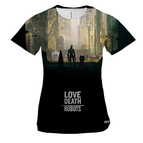 Женская 3D футболка Love death robots.