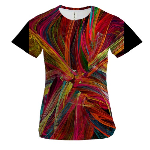 Жіноча 3D футболка Червона абстракція