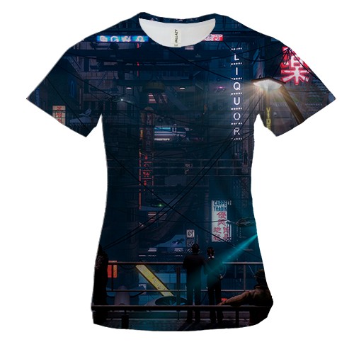 Жіноча 3D футболка Китайський нічне місто