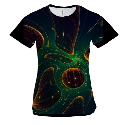 Жіноча 3D футболка безформна абстракція