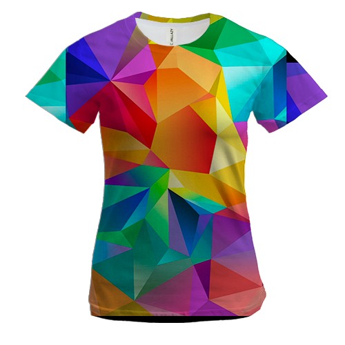 Жіноча 3D футболка Multicolored low poly.