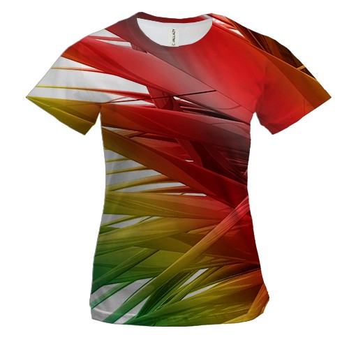 Женская 3D футболка Радужная 3D абстракция