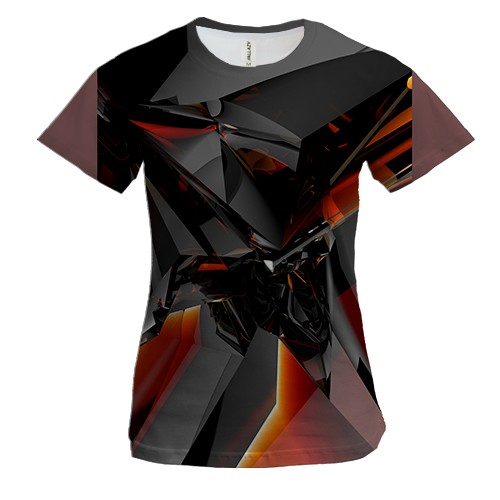 Женская 3D футболка Стеклянная 3D абстракция