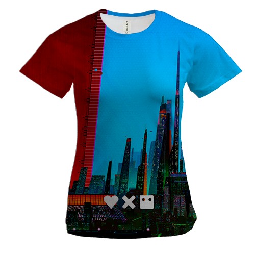 Женская 3D футболка Любовь смерть и роботы