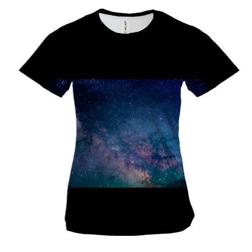 Женская 3D футболка Яркое звездное небо
