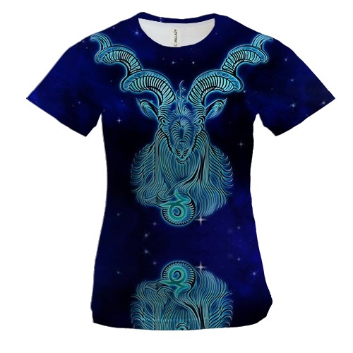 Женская 3D футболка со знаком зодиака Козерог (2)