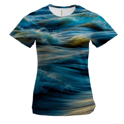 Жіноча 3D футболка з хвилями (2)