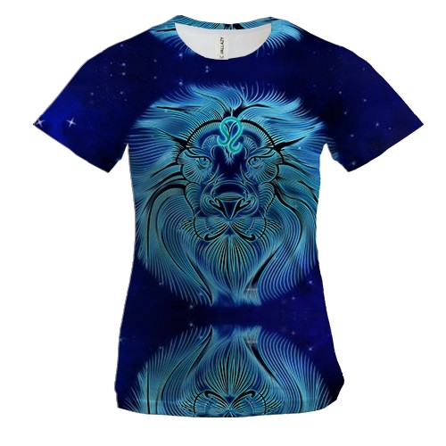 Женская 3D футболка со знаком зодиака Лев (2)