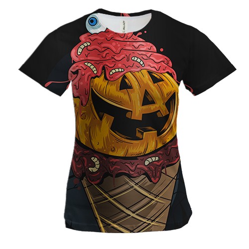 Жіноча 3D футболка Halloween ice cream