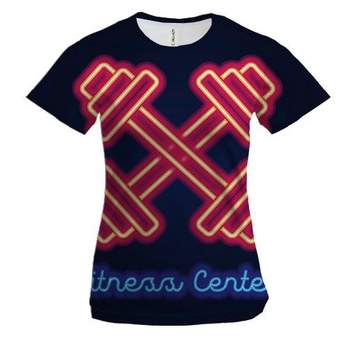 Женская 3D футболка Fitness Center.