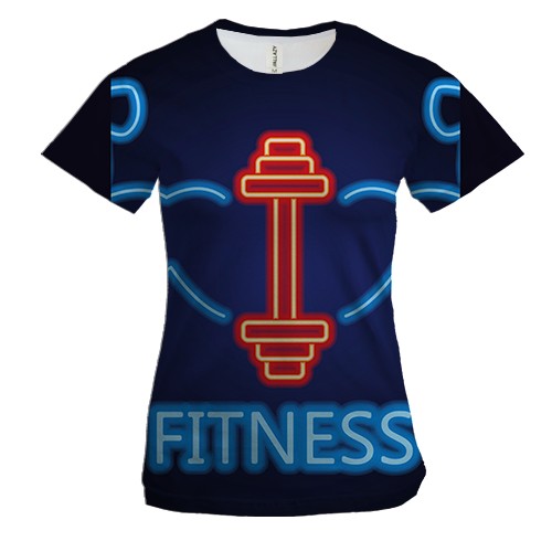 Женская 3D футболка Fitness.