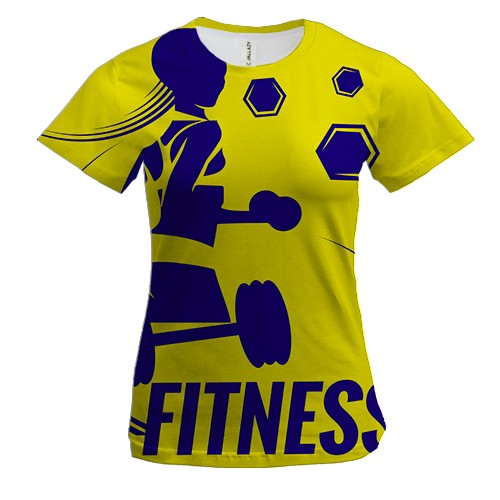 Жіноча 3D футболка Fitness Girl.