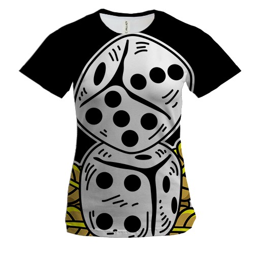 Женская 3D футболка с игральными кубиками