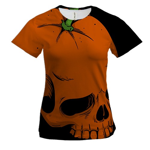 Жіноча 3D футболка Skull-Orange