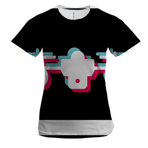 Жіноча 3D футболка Drone anaglyph