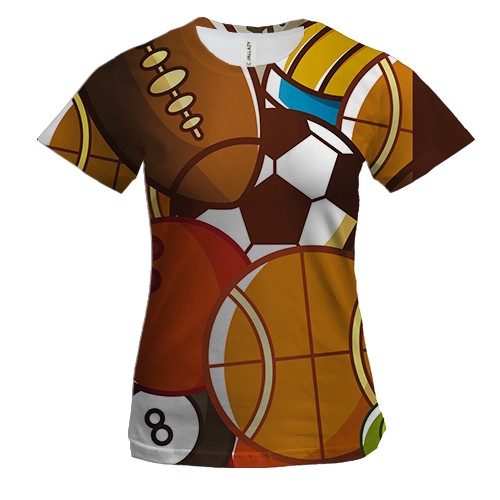 Жіноча 3D футболка Different balls