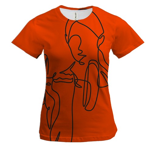 Жіноча 3D футболка Line Girl Fitness