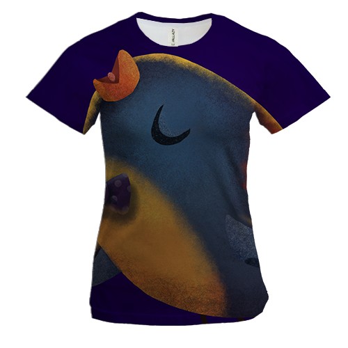 Жіноча 3D футболка Bird with bow tie