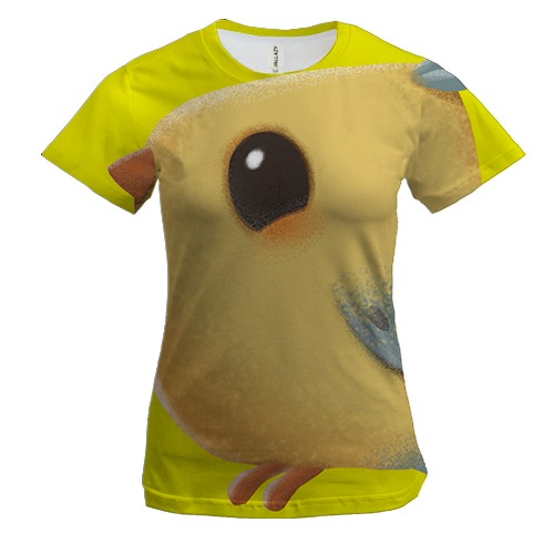 Женская 3D футболка Cute yellow bird